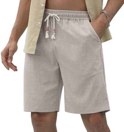 Sailwind Men’s Linen Shorts Casual Drawstring Summer Beach Shorts