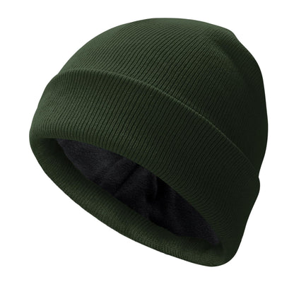 PFFY Beanie for Men Women Unisex Knit Cuffed Plain Winter Thick Lined Beanies Hats