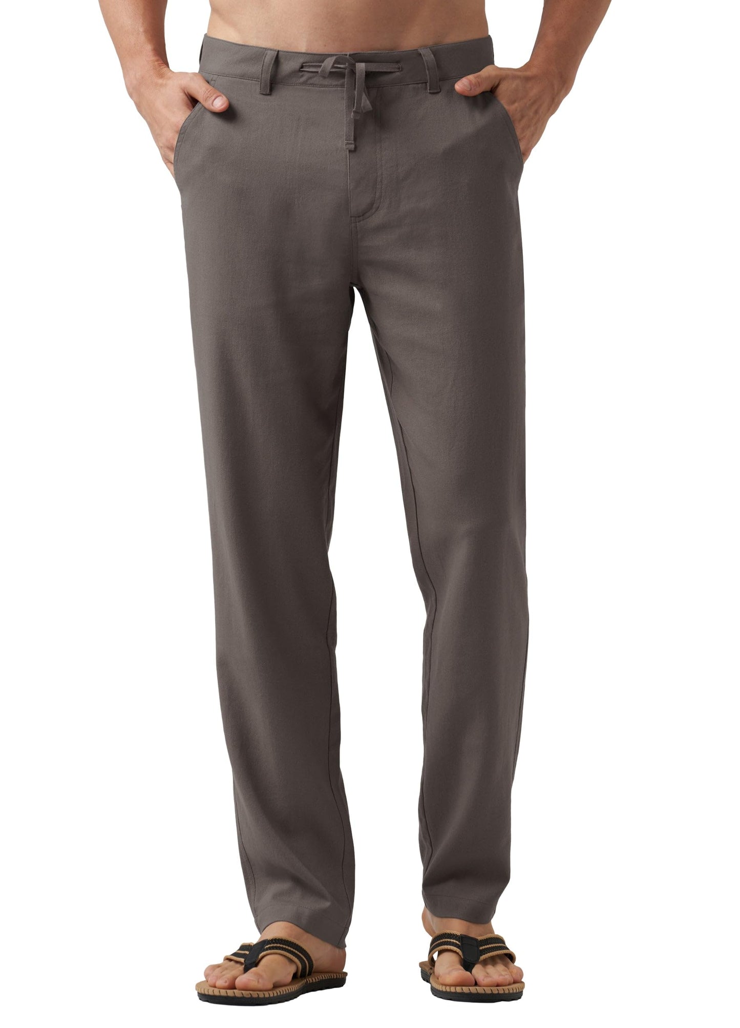 Willit Men's Linen Pants Casual Linen Dress Pants Drawstring Beach Summer Lightweight Trousers 29" 30" 32"