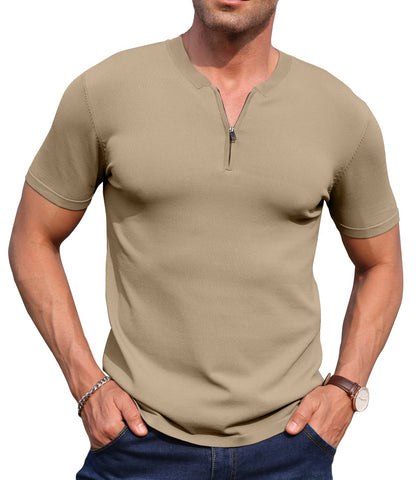 Sailwind Mens Short Sleeve Polo Shirts Quarter-Zip Knit Shirts