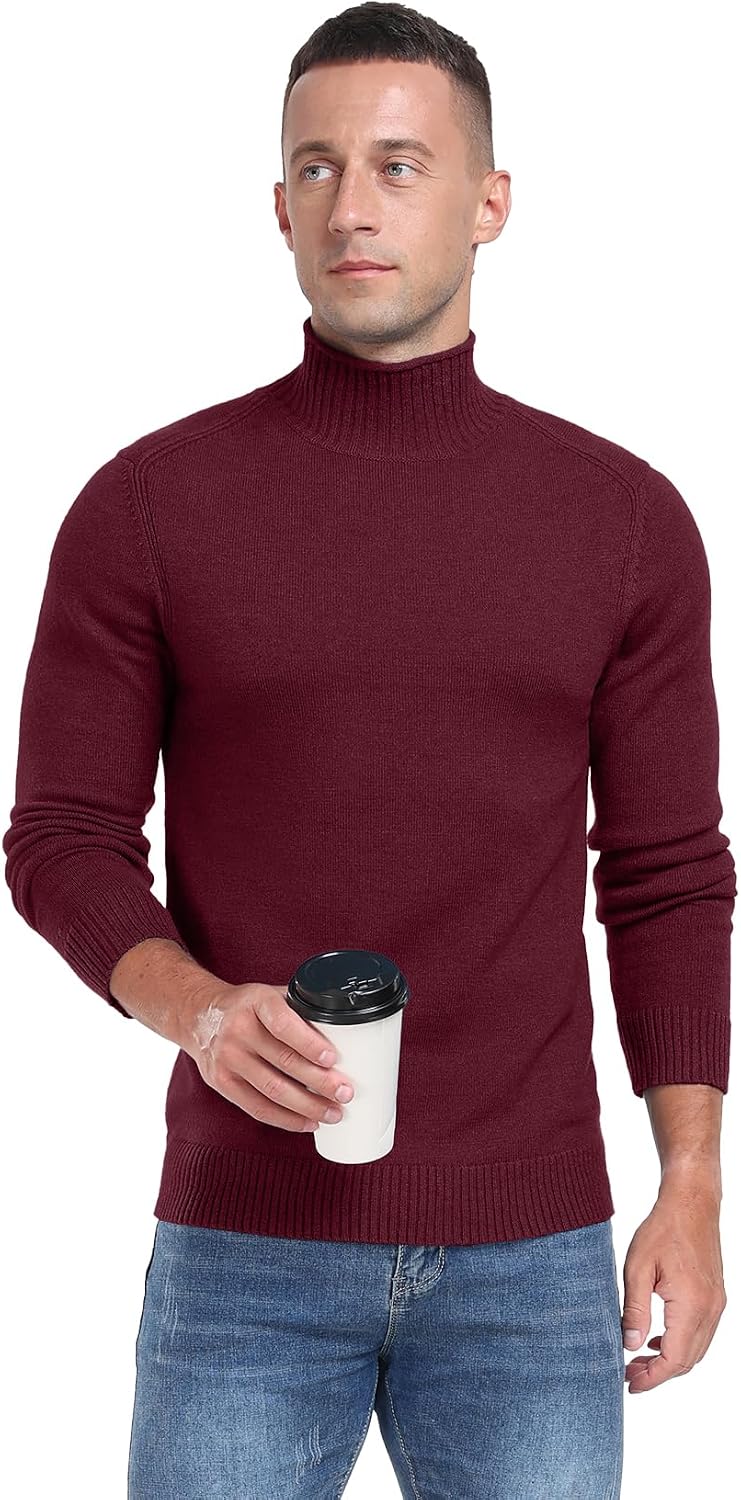 Sailwind Mens Knitted Pullover Sweater Casual Mock Turtleneck Raglan Sweater