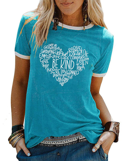 YEXIPO Graphic Tees for Women Short Sleeve Summer Tops Funny Letter Printed Loose Casual T Shirts