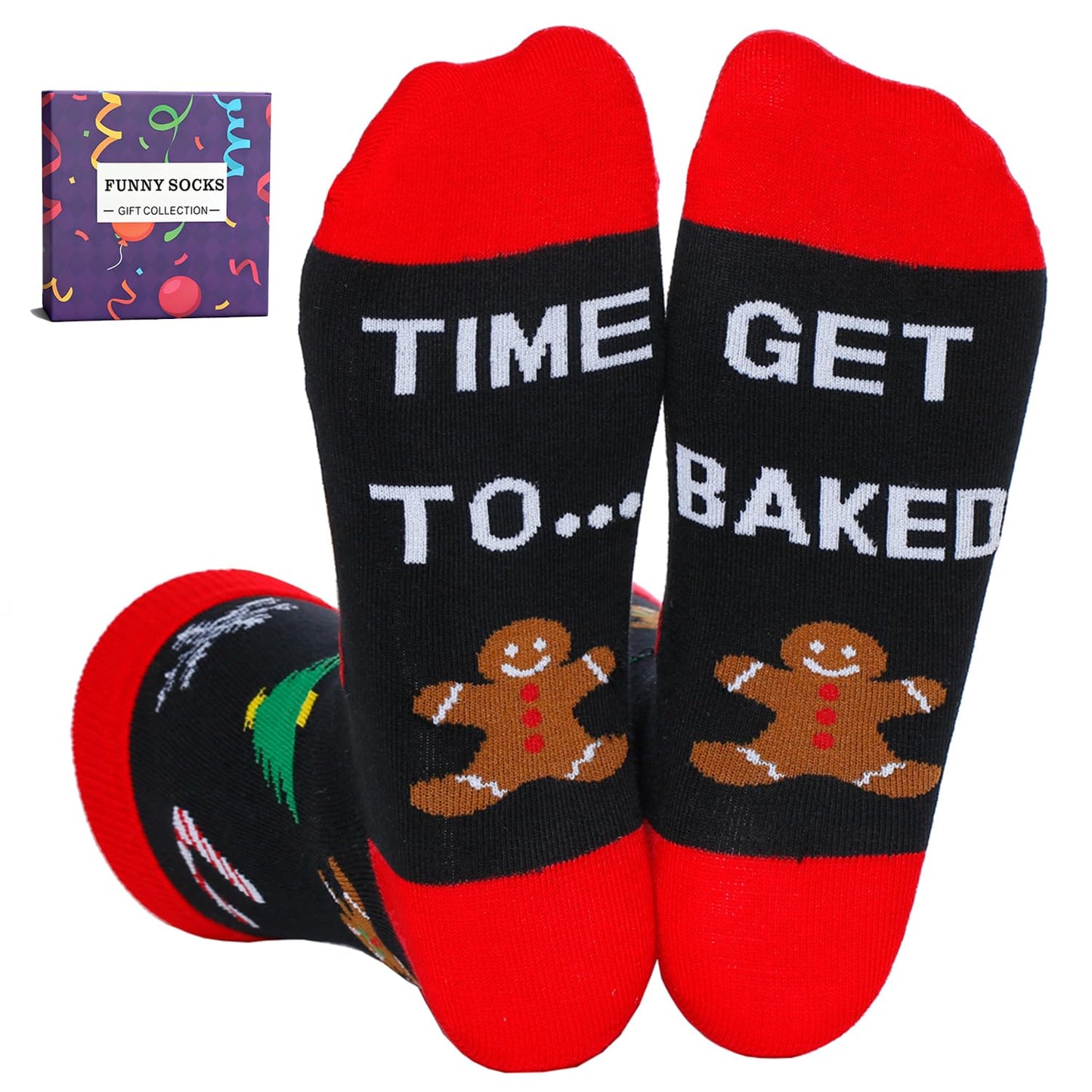 YEXIPO Funny Christmas Socks For Men Women Crew Socks Unisex Novelty Socks