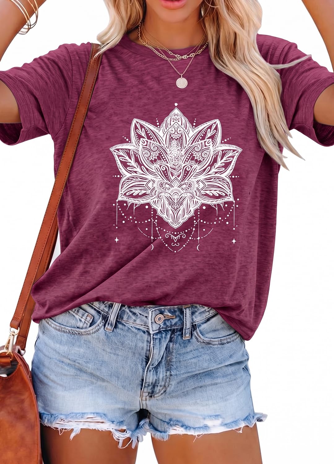 YEXIPO Womens Graphic Tees Short Sleeve Summer Tops Funny Letter Print Crew Neck Casual Loose Cute T Shirts