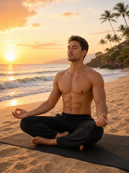 Sailwind Men's Yoga Sweatpants Athletic Casual Pants Cotton Open Bottom Lounge Lightweight Jersey Pants with Pockets
