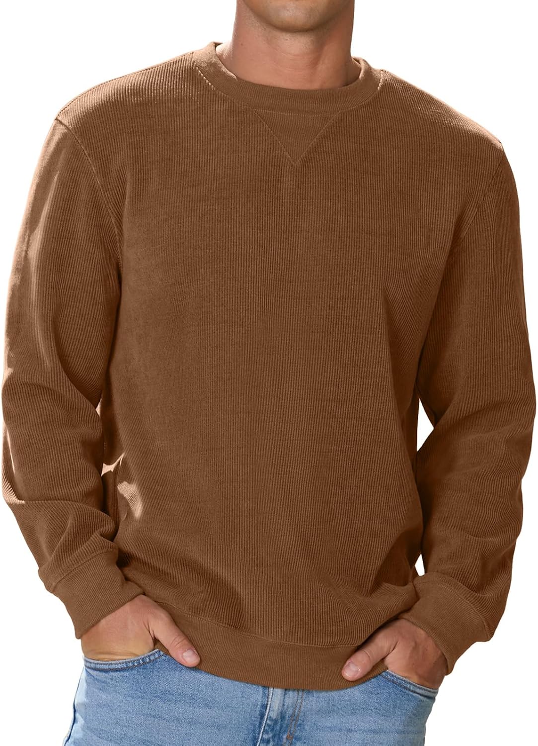 Sailwind Men's Corduroy Sweatshirt Casual Long Sleeve Crewneck Pullover Sweatshirts