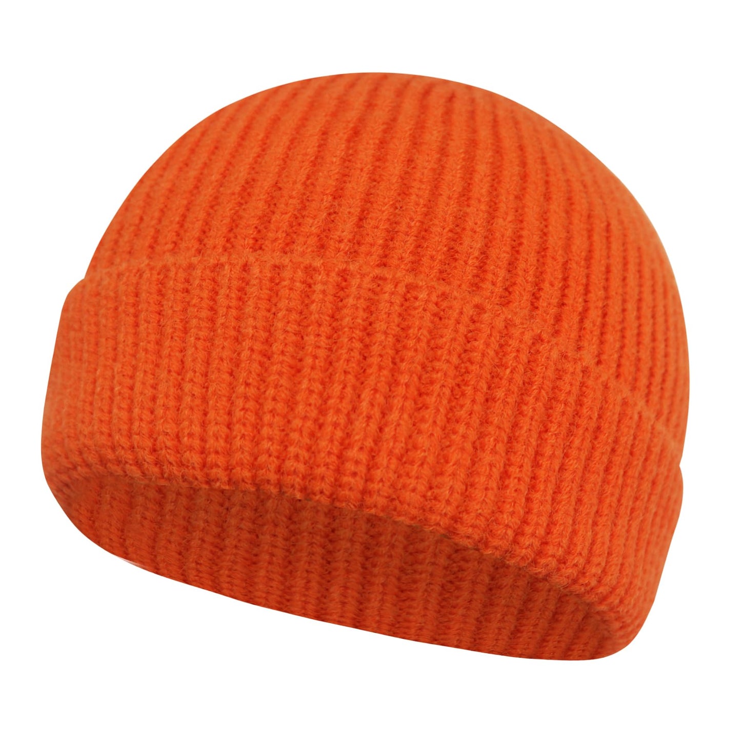 PFFY Trawler Short Fisherman Beanie Roll-up Edge Knit Cuff Beanies Winter Hats for Men Women