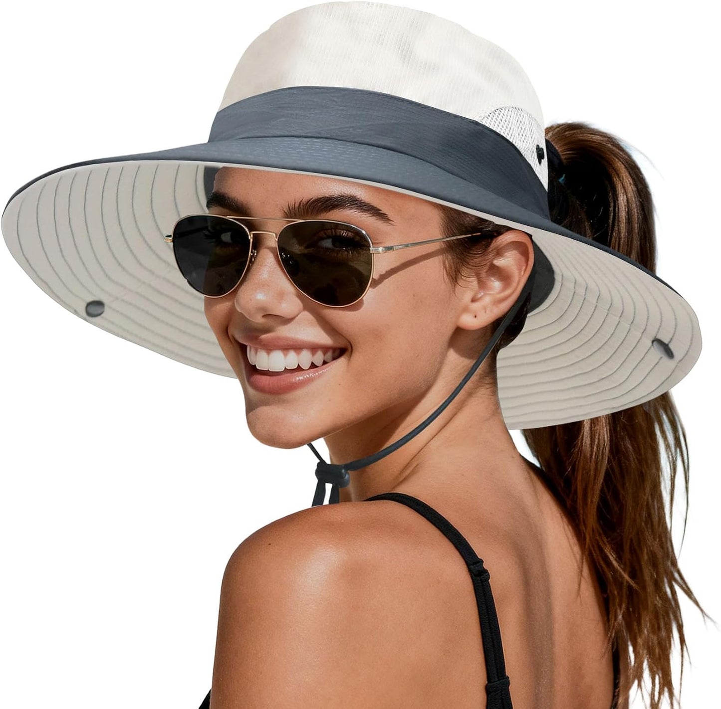 PFFY Sun Beach Hats for Women Men UV Protection Wide Brim Foldable Fishing Sun Bucket Hat Outdoor Essentials