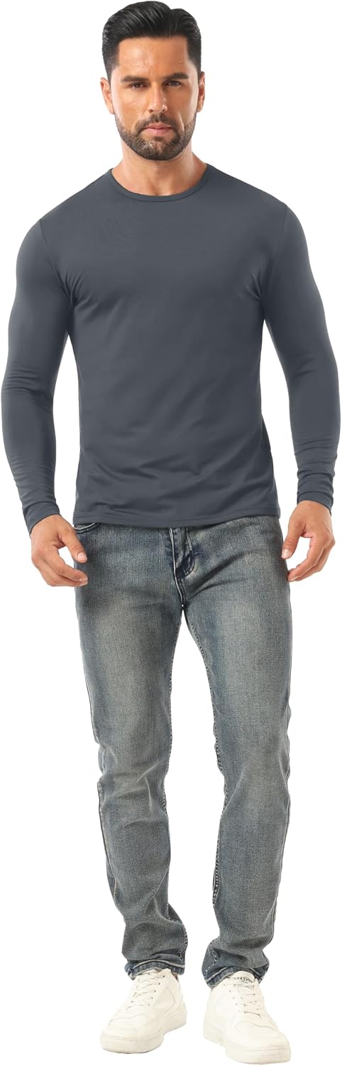 Sailwindt Mens Rash Guard Base Layer Crew Shirts Long Sleeve Thermal Underwear