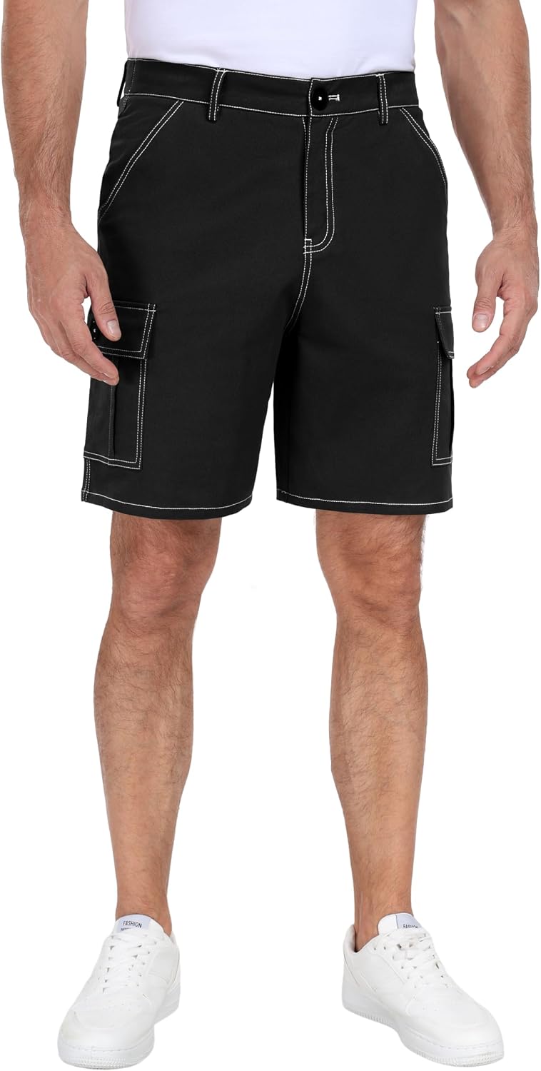 Sailwind Men Cargo Cotton Shorts Casual Summer Contrast Topstitching Cargo