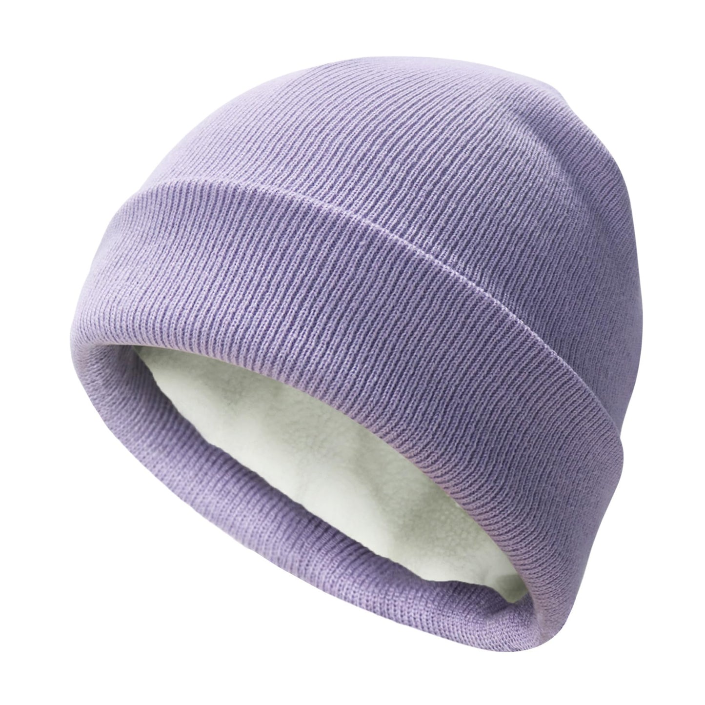 PFFY Beanie for Men Women Unisex Knit Cuffed Plain Winter Thick Lined Beanies Hats