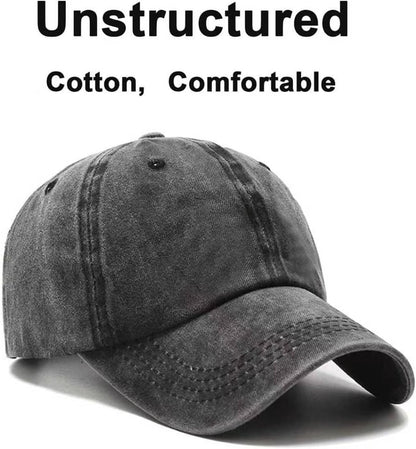 PFFY 2 Packs Vintage Washed Distressed Baseball Cap Golf Dad Hat for Men Women
