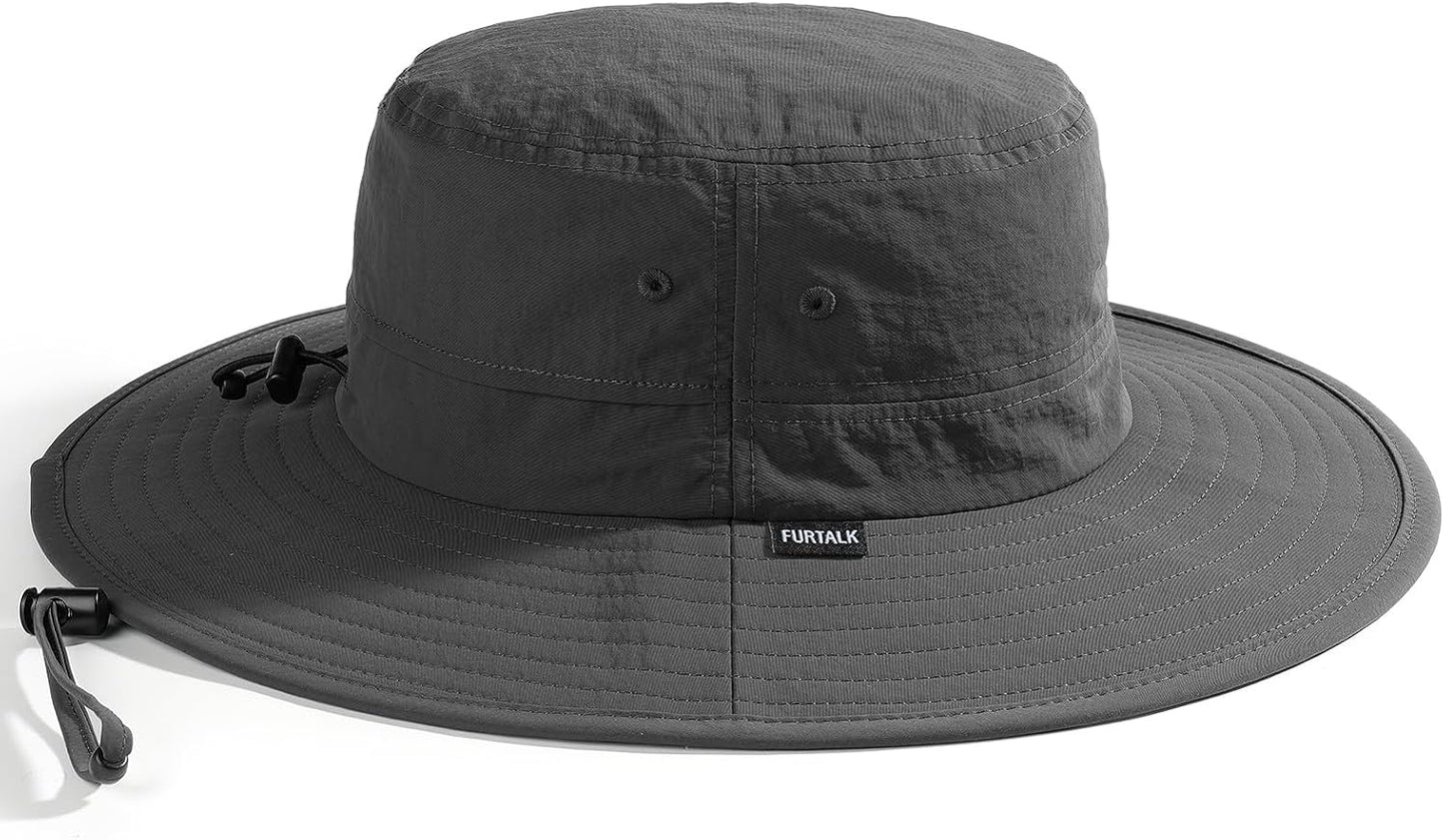FURTALK Sun Hats for Women with Ponytail Hole Men Beach Hiking UPF 80+ Foldable Hiking Summer UV Protection Bucket Hats