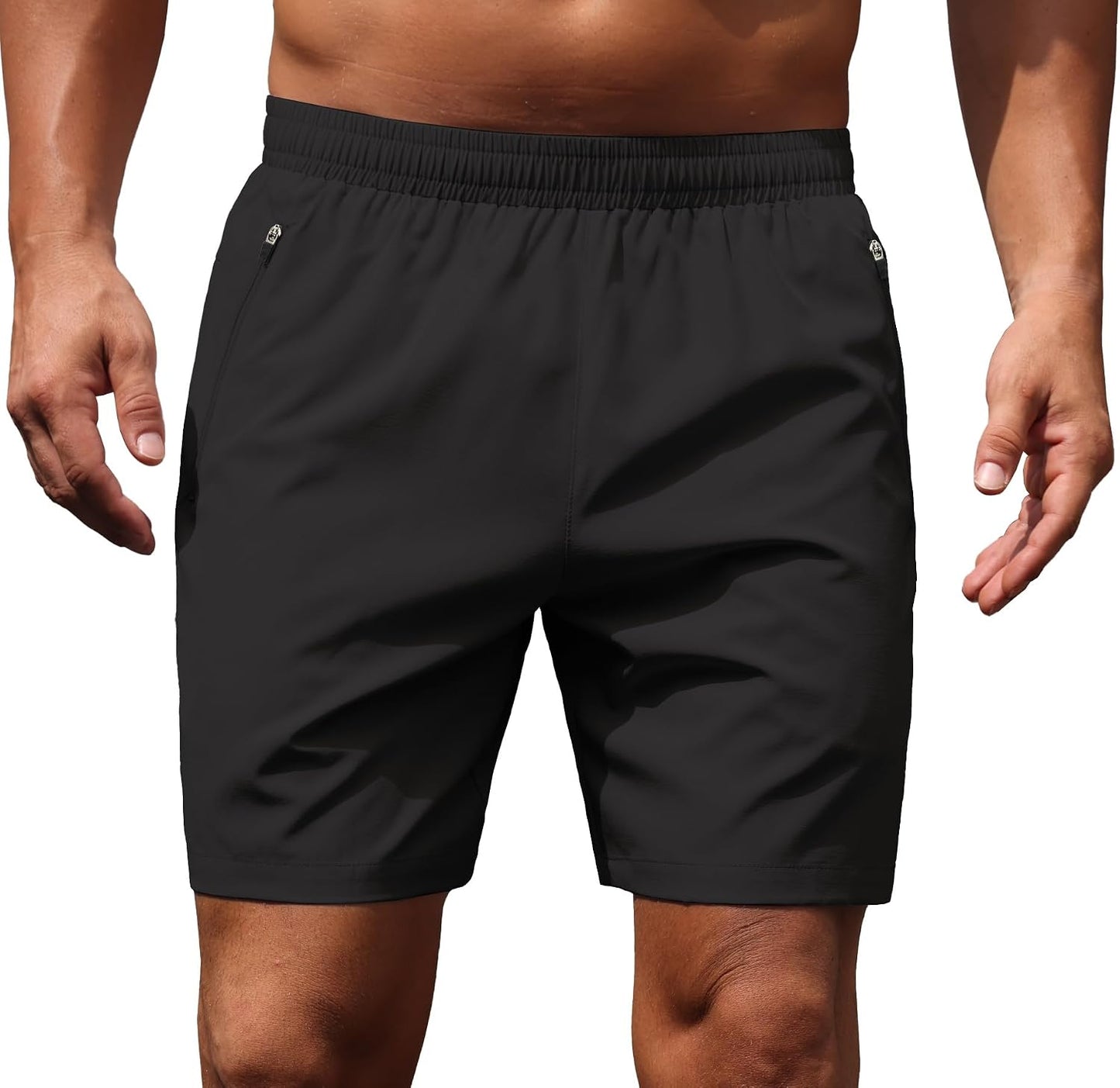 Sailwind Men’s Athletic Running Shorts 7" Quick Dry Lightweight Workout Gym Shorts with Zipper Pockets for Basketball Hiking