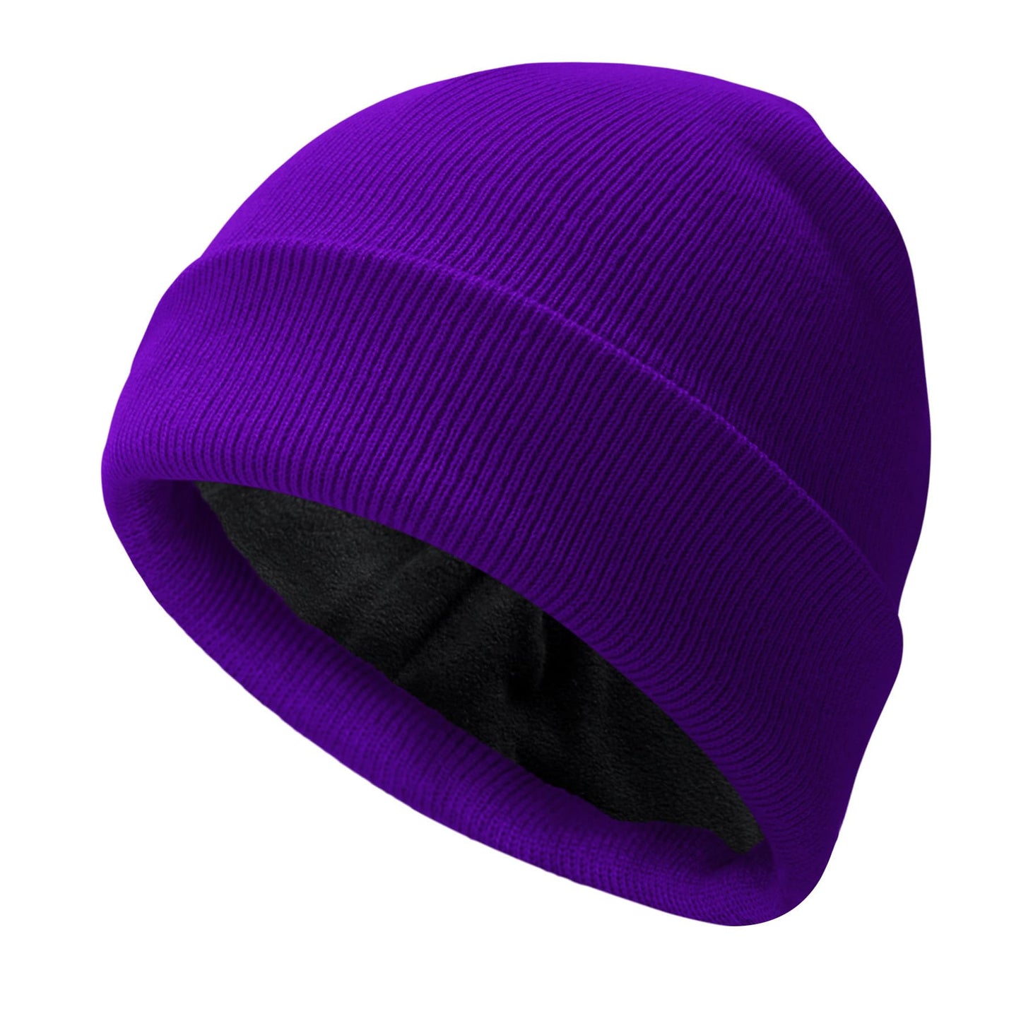 PFFY Beanie for Men Women Unisex Knit Cuffed Plain Winter Thick Lined Beanies Hats