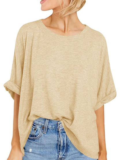 Women Oversized T-Shirt Summer Casual Short Sleeve Loose Tee Tops