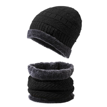 PFFY Warm Beanie Hat Scarf Set Knit Hats Thick Fleece Lined Winter Cap Neck Warmer for Men Women