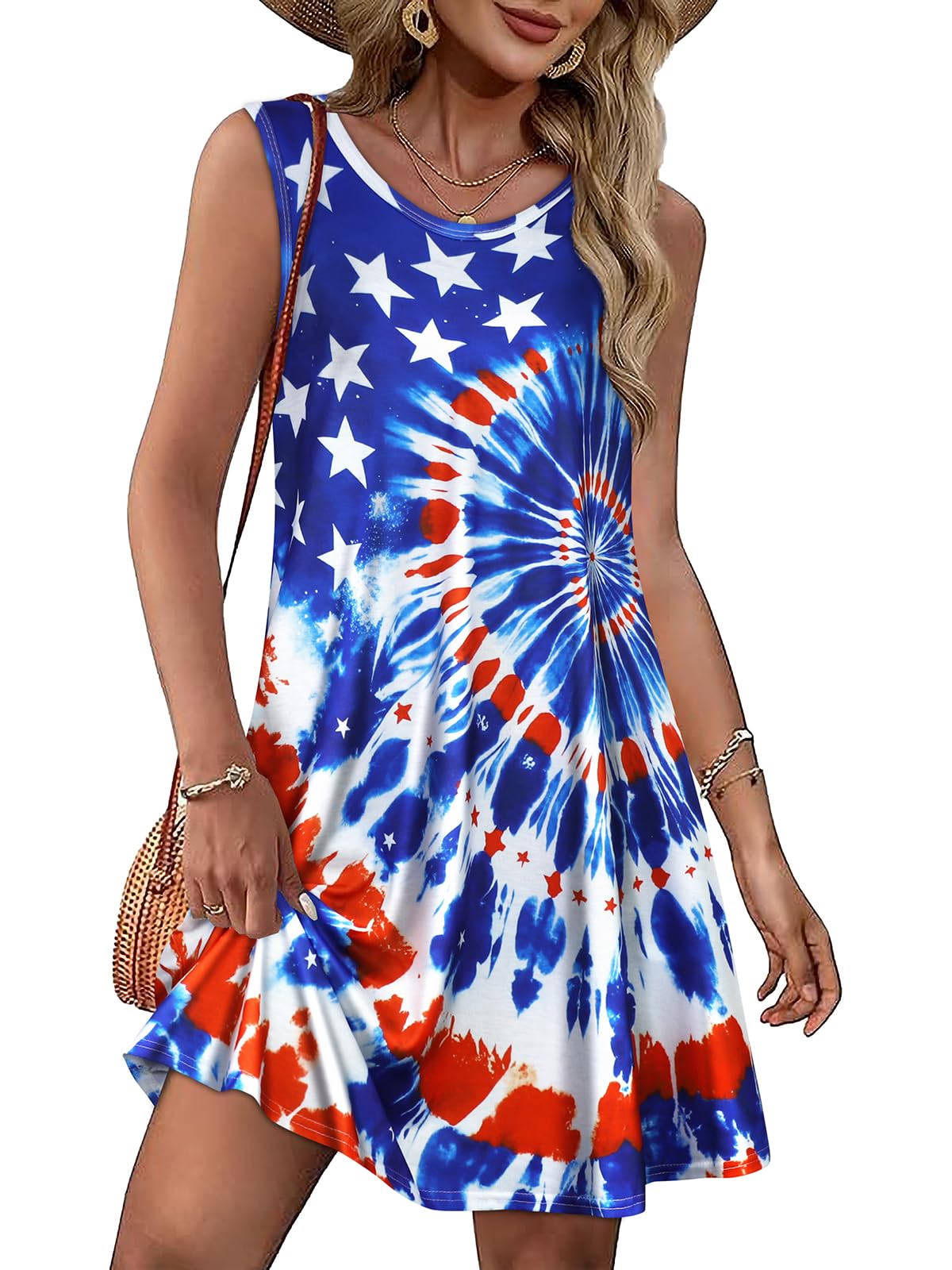 Summer Dresses for Women Beach Boho Sleeveless Vintage Floral Flowy Pocket Tshirt Tank Sundresses 2026