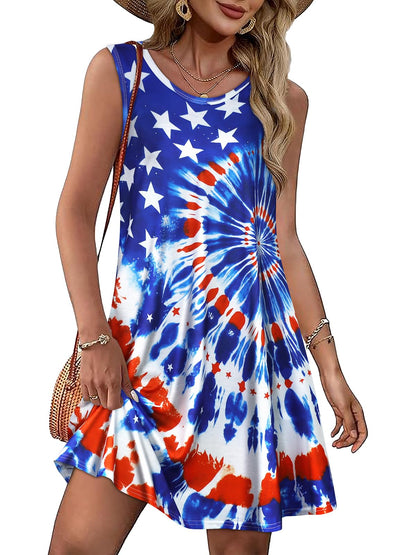 Summer Dresses for Women Beach Boho Sleeveless Vintage Floral Flowy Pocket Tshirt Tank Sundresses 2026