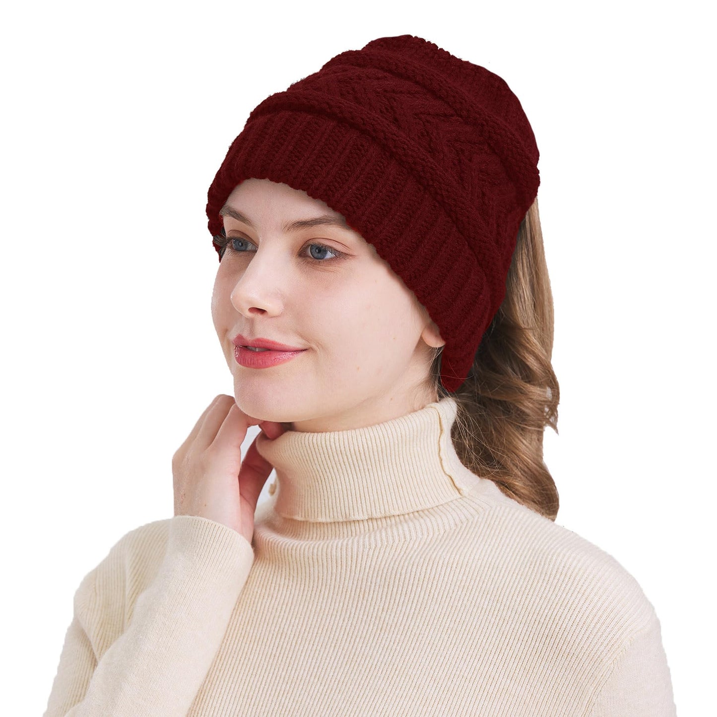 PFFY Beanie Hat for Women Winter Warm Knit Beanies Hats Skull Cap