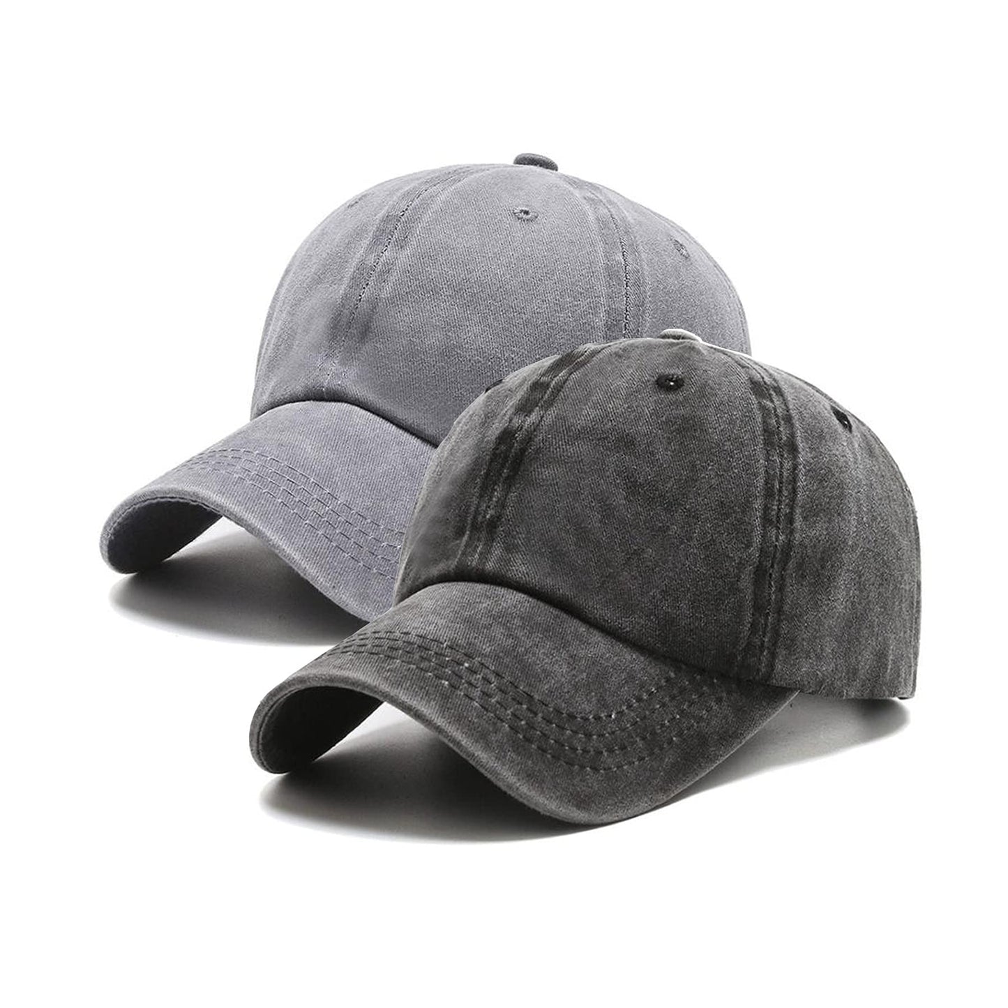 PFFY 2 Packs Vintage Washed Distressed Baseball Cap Golf Dad Hat for Men Women