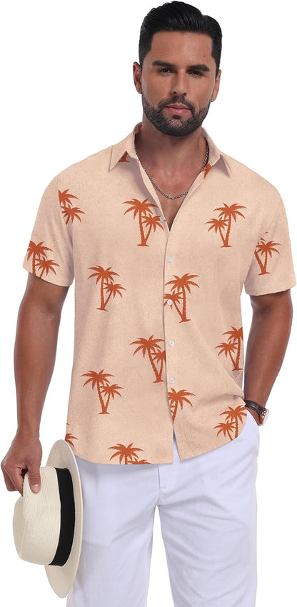 Sailwind Men's Hawaiian Floral Shirts Short Sleeve Button Down Holiday Tropical Beach Shirts