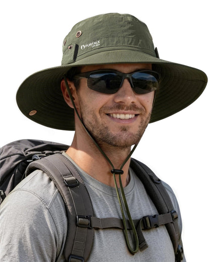 FURTALK Sun Hats for Men Fishing Hat UPF 80+ Foldable Wide Brim Outdoor Hiking Beach Summer Hats