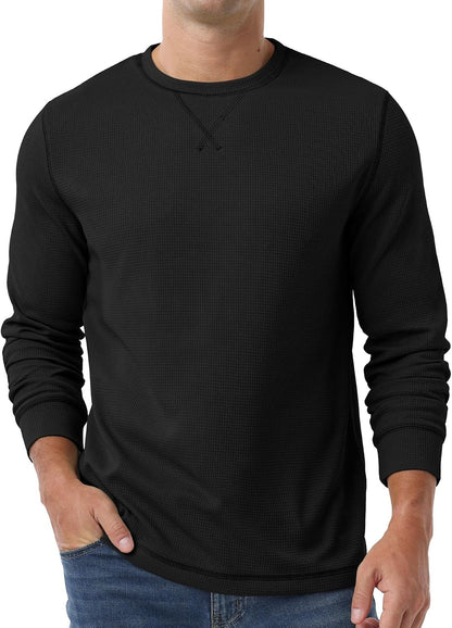 Sailwind Mens Waffle T-Shirt Long Sleeve Lightweight Casual Pullover Tees