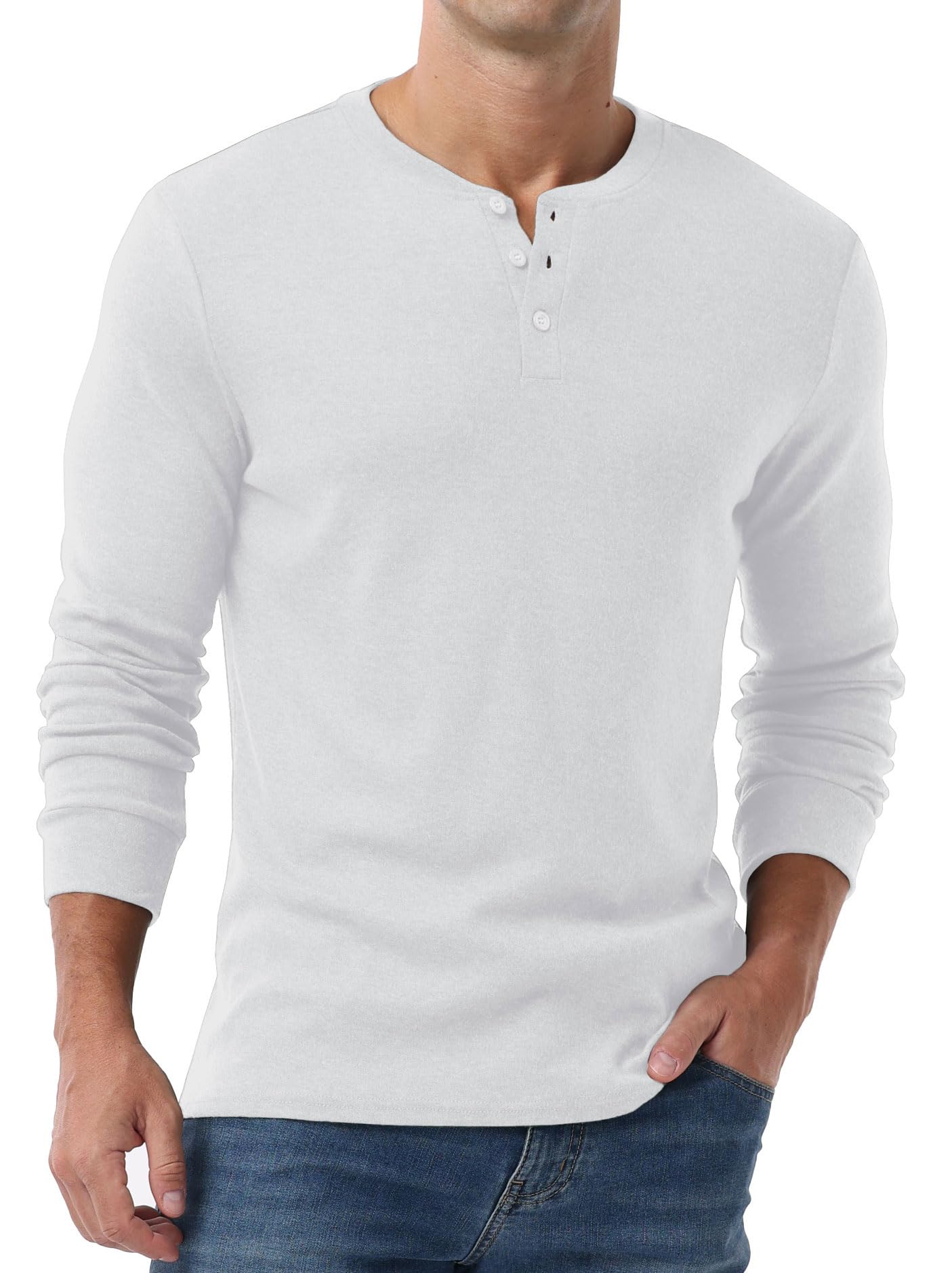 Sailwind Men's Henley Shirts Long Sleeve Casual Classic T-Shirts Button Henley Pullover Tee