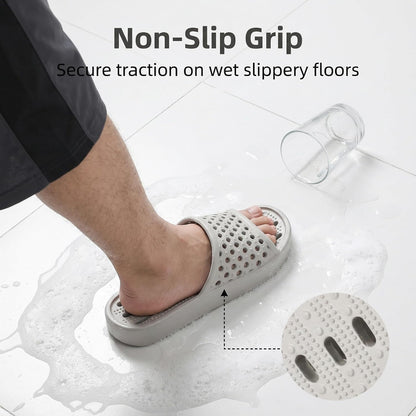 Shower Shoes for Men and Women,Non-Slip Quick-Dry Bath Slippers with Drain Holes,Lightweight Pool, Gym, Bathroom & College Dorm Sandals