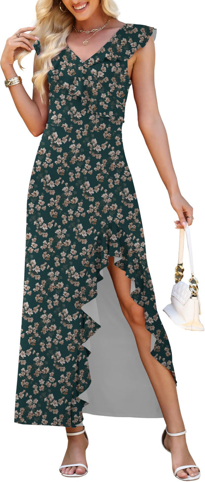 WEACZZY Women V Neck Maxi Dress Sexy Elegant Evening Party Prom Dress Cocktail Party Long Dresses 2026