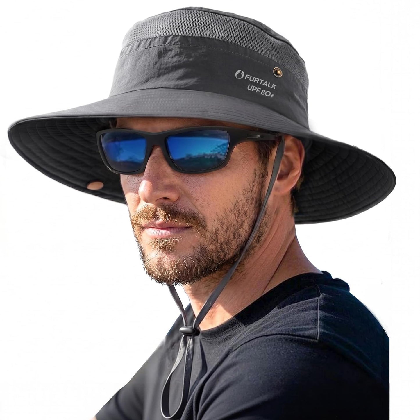 FURTALK Sun Hats for Men Women UPF Sun Protection Breathable Wide Brim | Nylon UV Protection, Breathable Adjustable, 2-in-1 Wide Brim, Packable Water-Resistant, Fishing Hiking Summer
