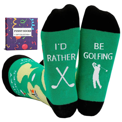 YEXIPO Funny Socks for Men Women I'D Rather Be Outdoor Activities Novelty Gifts For Hunting Golfing Camping Skiing Gaming