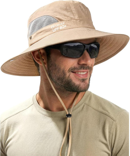 FURTALK Mens Bucket Sun Hat UPF 80+ Wide Brim Hiking Fishing Beach Outdoor Hats