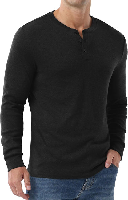 Sailwind Men's Henley Shirts Long Sleeve Casual Classic T-Shirts Button Henley Pullover Tee