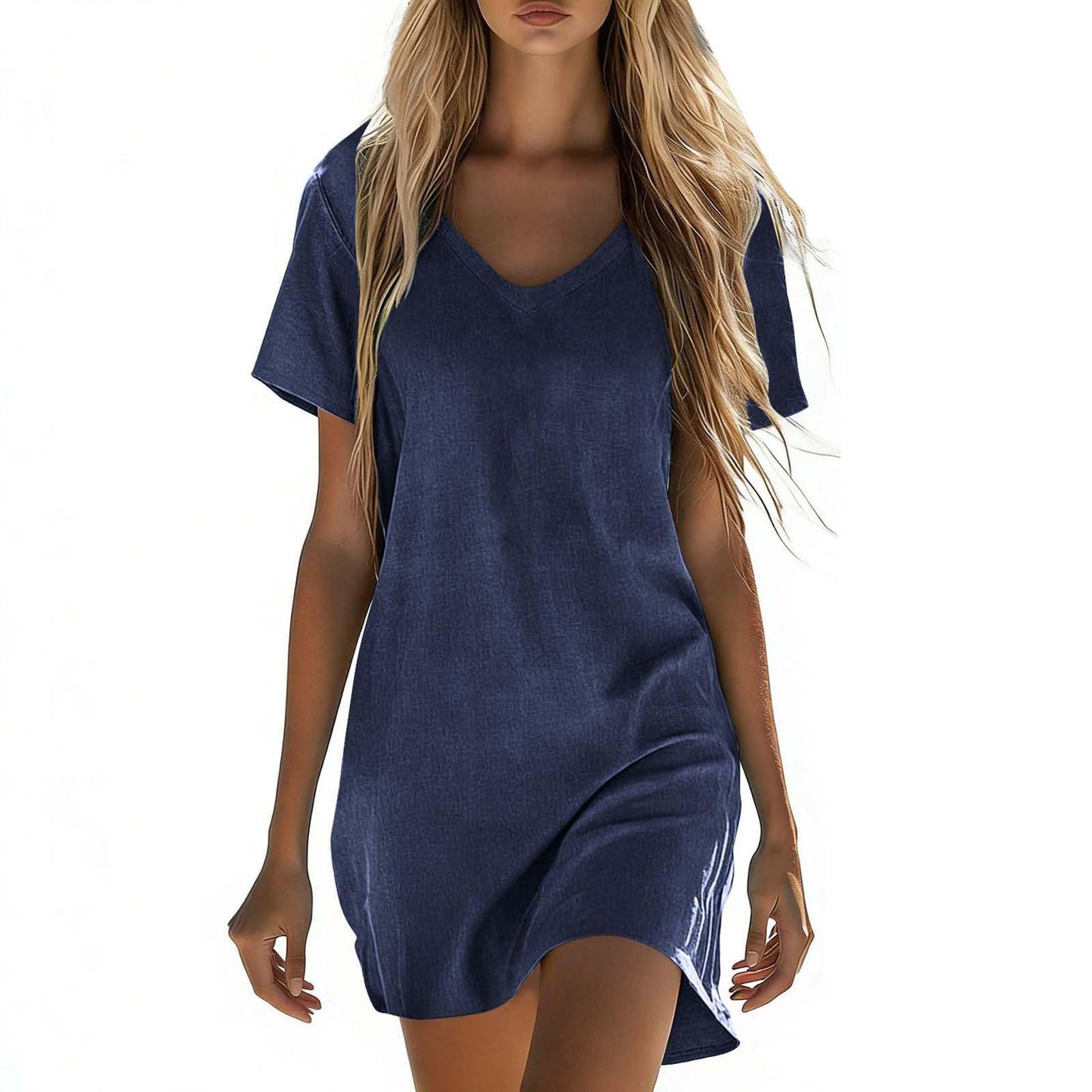 Summer Dresses for Women 2026 Linen Tshirt Dress Casual Beach Vacation Outfits Cotton Boho Short Sleeve Sundresses
