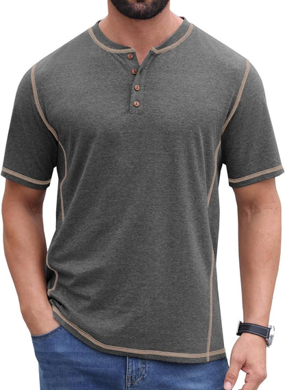 Sailwind Mens Henley Shirts Casual Lightweight Summer T-Shirt Cotton Maverick Short Sleeve