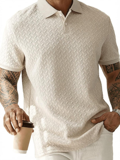 Sailwind Men’s Knit Polo Shirt Short Sleeve Textured Casual Golf Polo Collared T Shirt