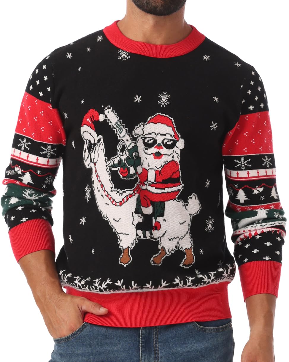 Sailwind Men's Christmas Sweater Ugly Knitted Xmas Sweaters Casual Funny Pullover Knitwear