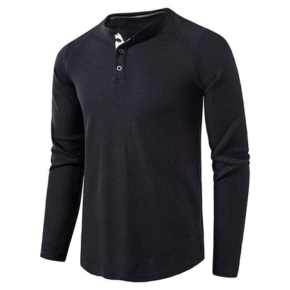 sandbank Men's Henley Casual T-Shirts Fashion Long Sleeve Shirt Lightweight Button T-Shirts