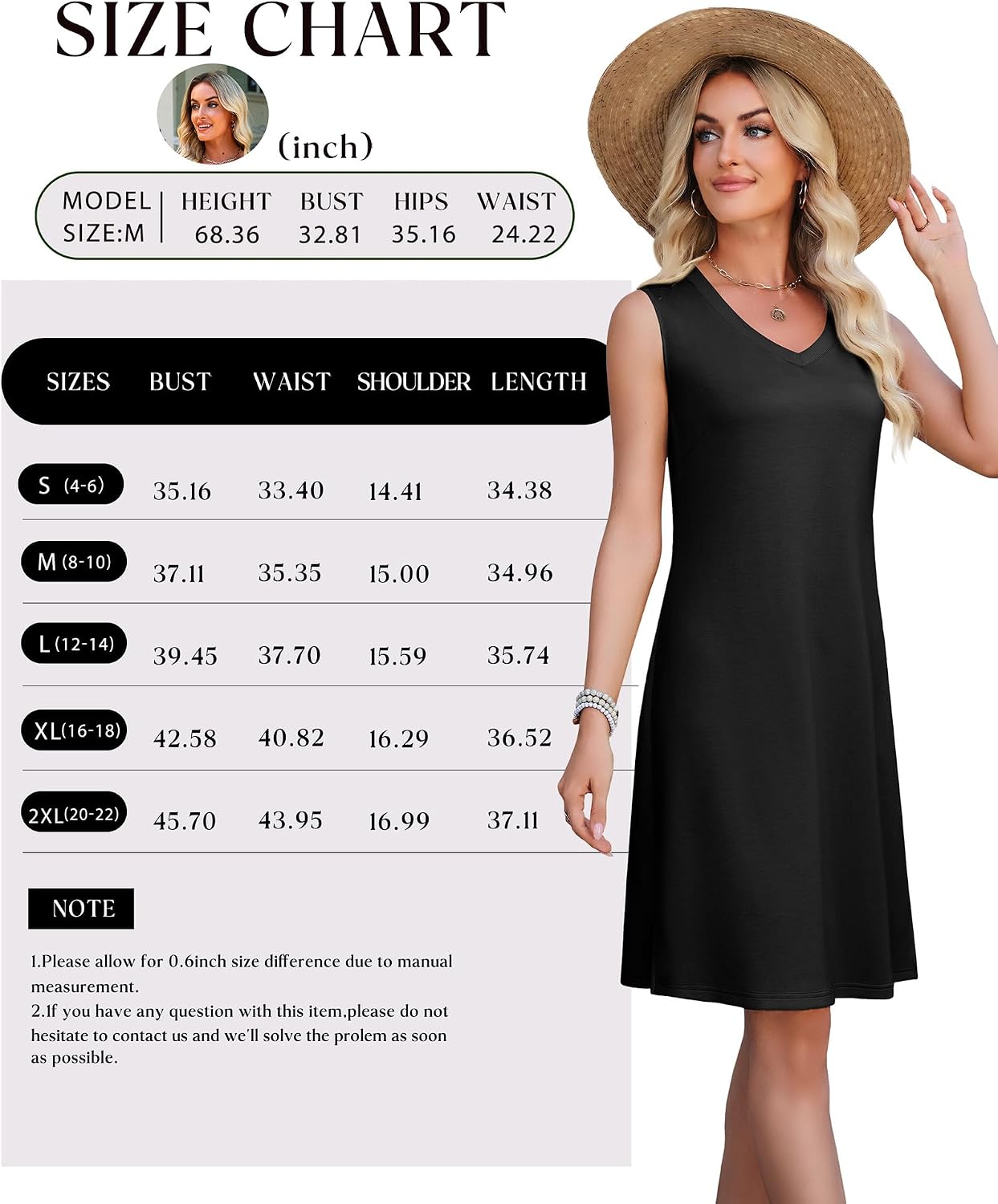 WEACZZY Women's Summer Dress V Neck Sleeveless Sundress Casual Loose with Split Elegant Vacation Beach Dresses 2026