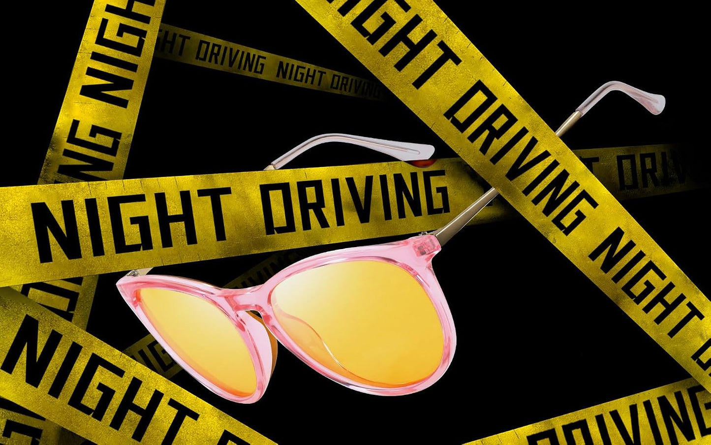 TJUTR Women's Night-Vision Glasses for Driving, Polarized Yellow Lens Reduce Glare Safety Nighttime UV Protection