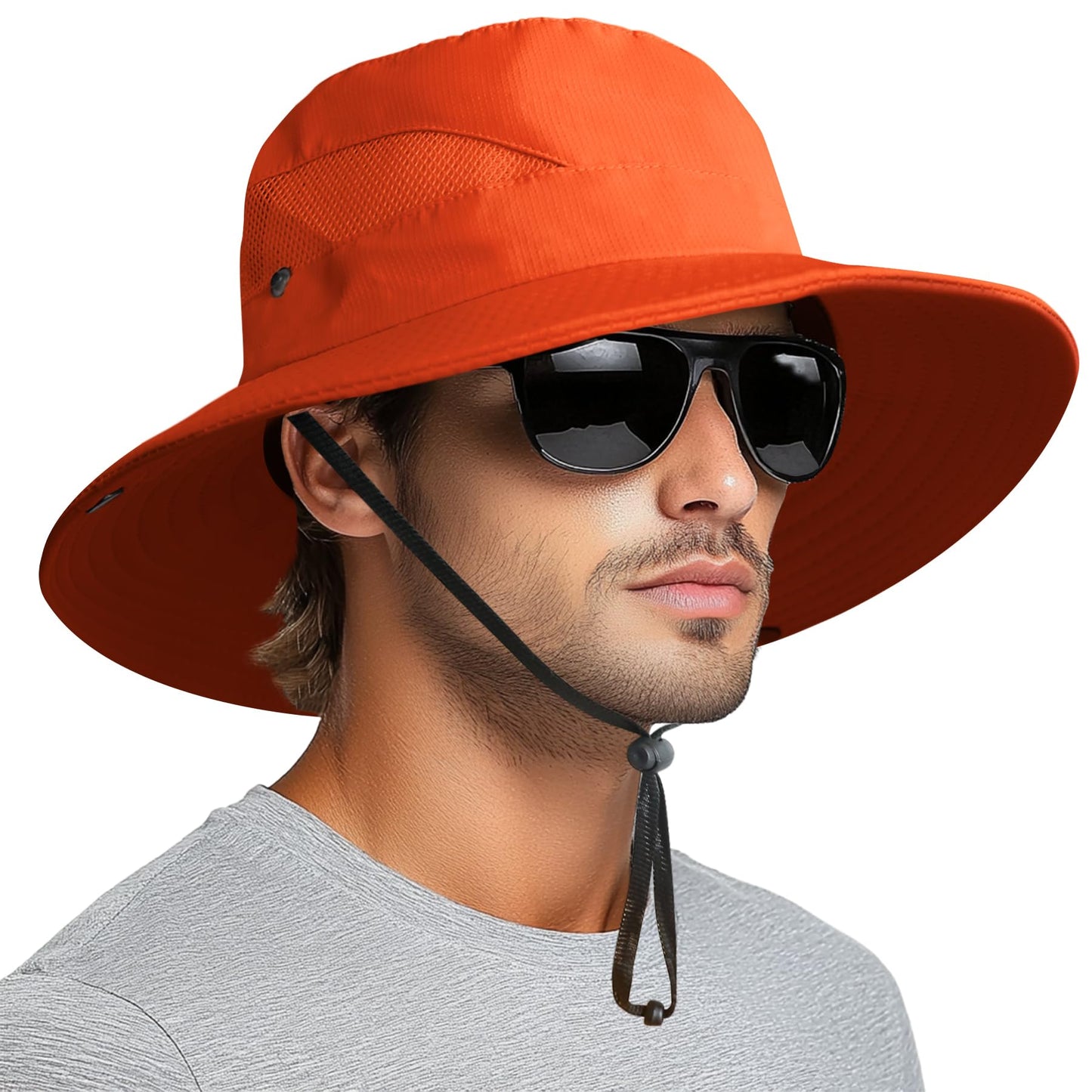 PFFY Sun Hats for Men Women Wide Brim Bucket Hat UPF 50+ Outdoor Beach Hiking Fishing Hat