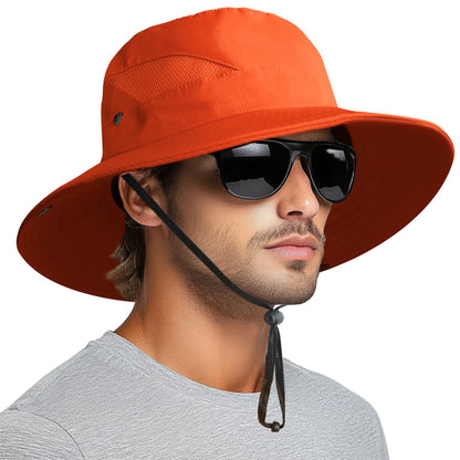 PFFY Sun Hats for Men Women Wide Brim Bucket Hat UPF 50+ Outdoor Beach Hiking Fishing Hat