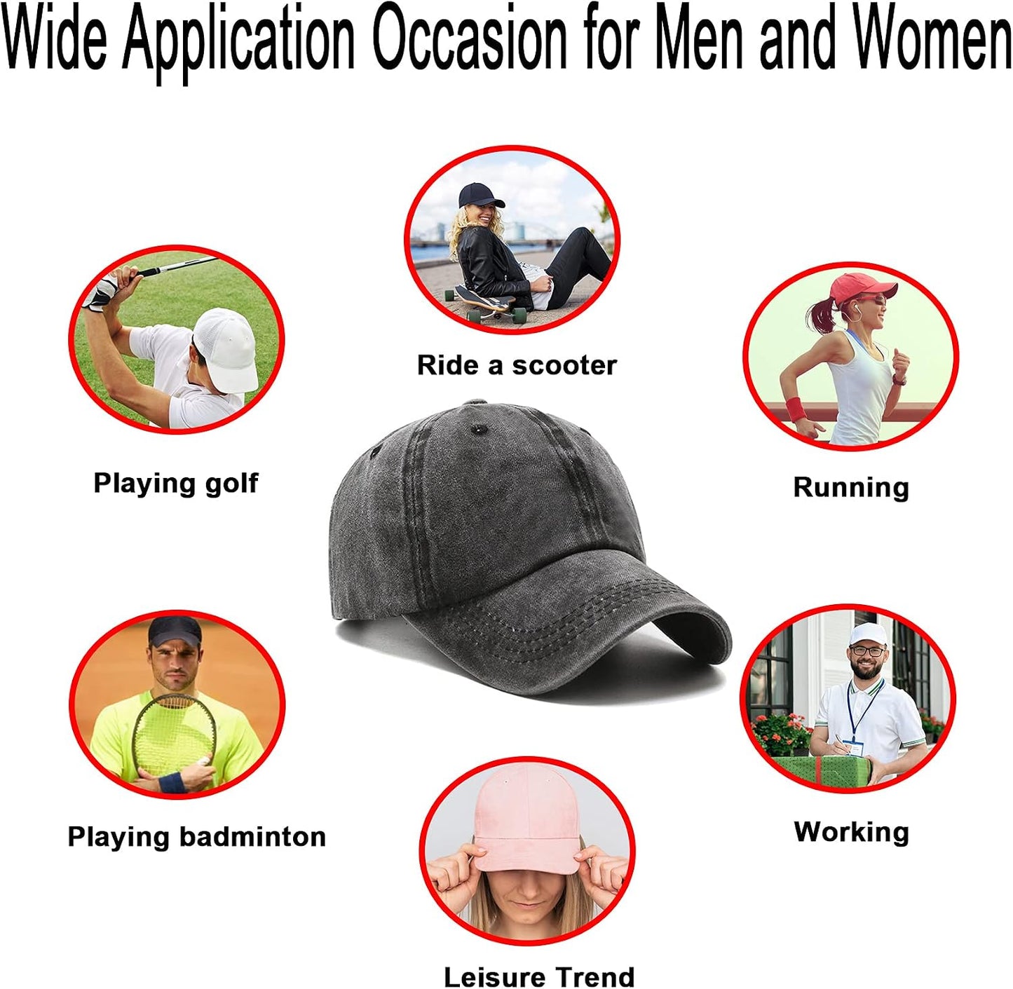 PFFY 2 Packs Vintage Washed Distressed Baseball Cap Golf Dad Hat for Men Women