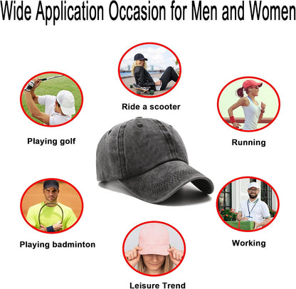 PFFY 2 Packs Vintage Washed Distressed Baseball Cap Golf Dad Hat for Men Women