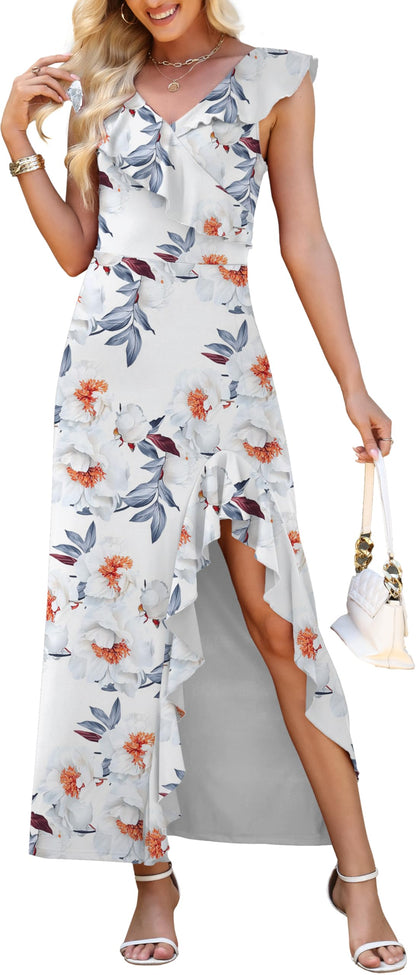 WEACZZY Women V Neck Maxi Dress Sexy Elegant Evening Party Prom Dress Cocktail Party Long Dresses 2026