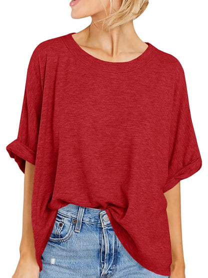 Women Oversized T-Shirt Summer Casual Short Sleeve Loose Tee Tops