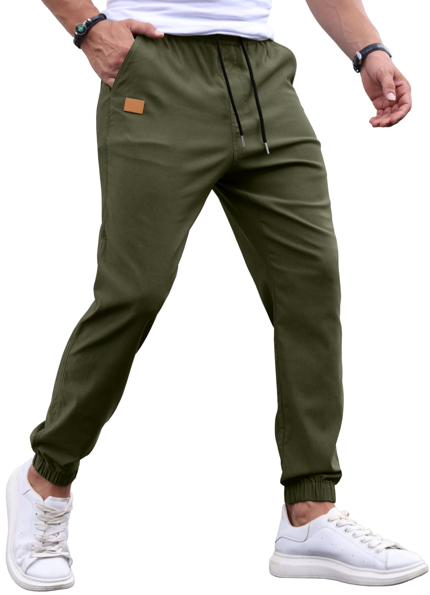 Sailwind Men's Casual Joggers Pants Drawstring Outdoor Chino Cargo Pants Twill Jogging Sweatpants Hiking