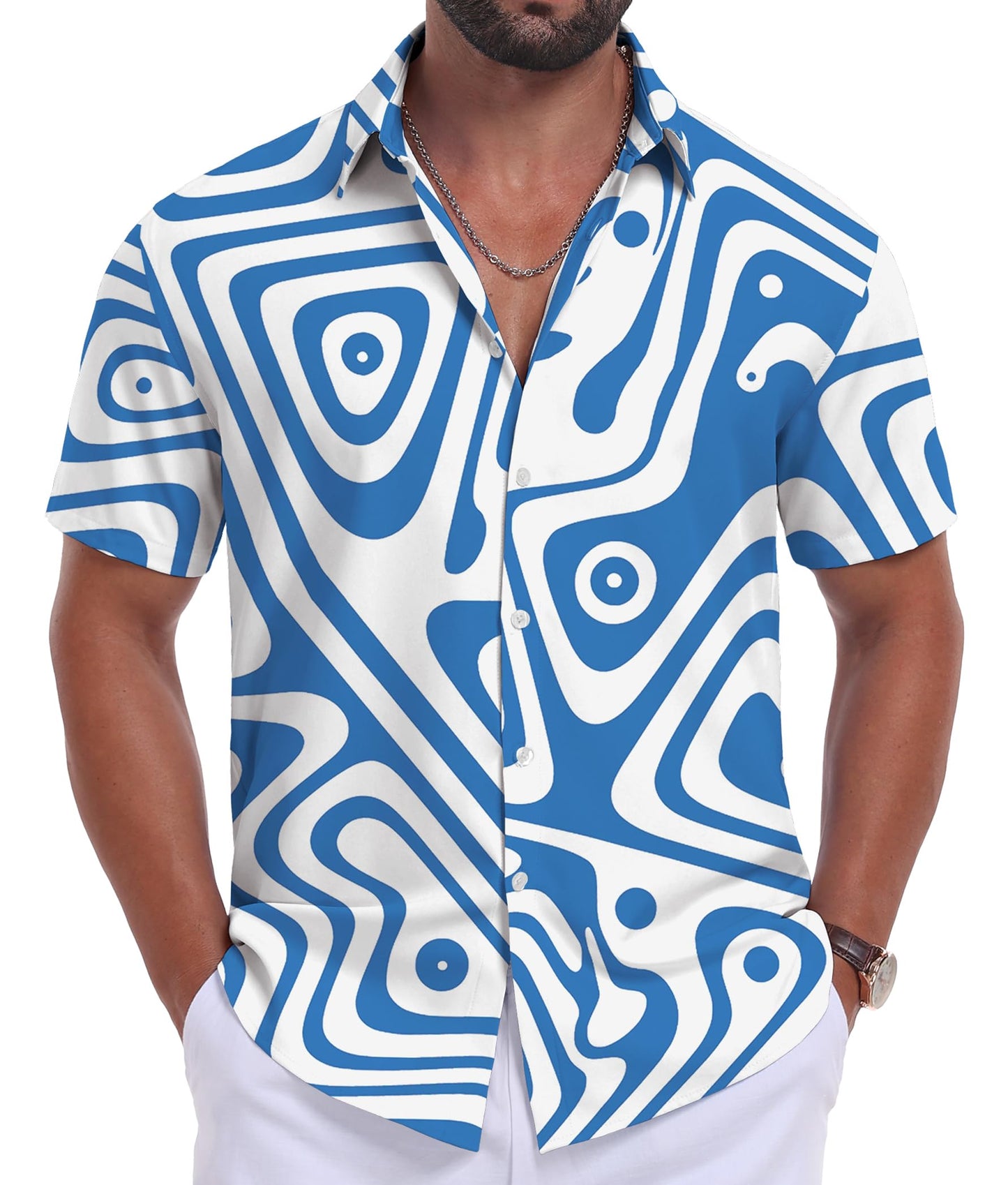 Sailwind Men's Hawaiian Floral Shirts Short Sleeve Button Down Holiday Tropical Beach Shirts